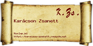 Karácson Zsanett névjegykártya
