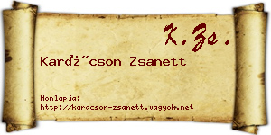 Karácson Zsanett névjegykártya