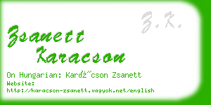 zsanett karacson business card